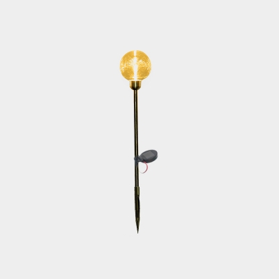 Globe Wiring/Solar Powered Stake Light Artistic Stainless Steel Patio LED Landscape Lamp in Blue/Gold/Smoke Grey