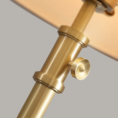 Height Adjustable Fabric Bucket Floor Light Minimalist Single Bedroom Floor Lamp in Gold