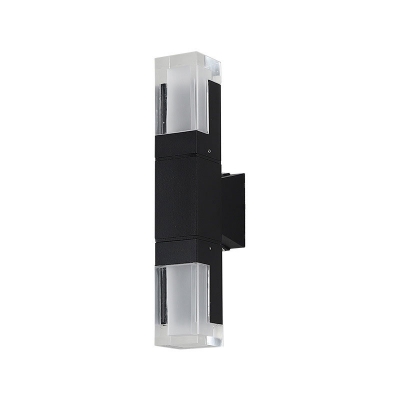 Rectangle Wall Lamp Fixture Contemporary Acrylic 1/2-Head Black Wall Sconce for Outdoor