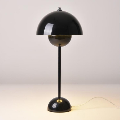 Dome Metal Nightstand Lamp Postmodern 2-Light Black/Red/Pink Finish Table Light for Bedroom