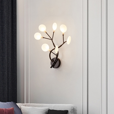 Firefly Acrylic Wall Mount Light Nordic 7 Lights Black/Gold Sconce Lighting for Bedroom