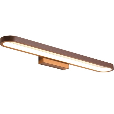 Oblong Acrylic Wall Lamp Fixture Simple Brown LED Vanity Sconce Light in Warm/White Light, 16