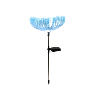 5 PCs Blue Jellyfish Landscape Lamp Modern Stainless Steel Solar LED Ground Light with Black Stake