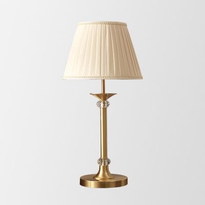 Fabric Round/Tapered/Cone Shade Table Lamp Postmodern 1 Head Gold Night Light for Living Room