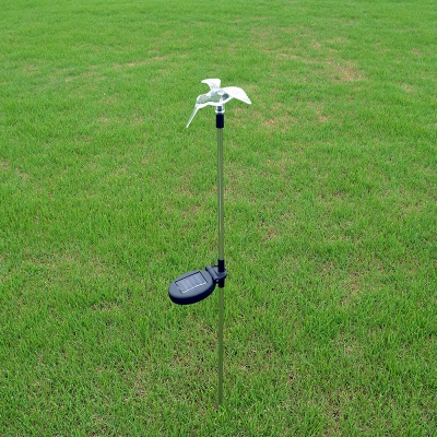 Plastic Hummingbird Solar Stake Light Minimalism White LED Ground Lamp for Yard, Pack of 1 Piece