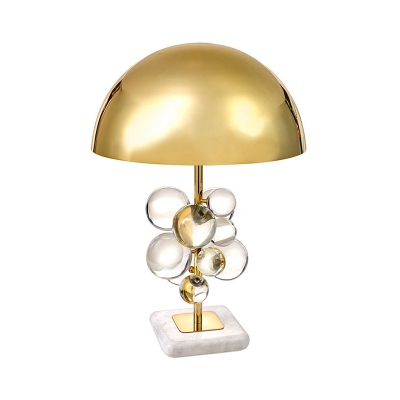 Postmodern Dome Night Light Metal 1 Head Living Room Table Lamp with Purple/Clear Crystal Ball Decor