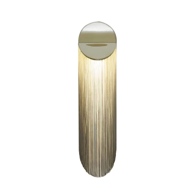 Postmodern Fringe Flush Wall Sconce Aluminum Bedroom LED Wall Lamp Fixture in Gold