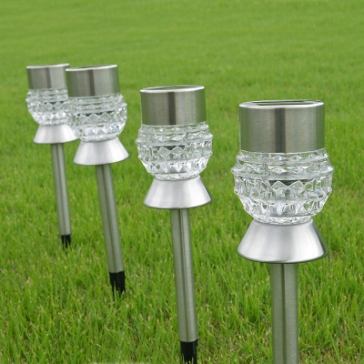 Pumpkin/Diamond/Pineapple LED Lawn Lamp Modern Stainless Steel Clear Solar Ground Light for Patio
