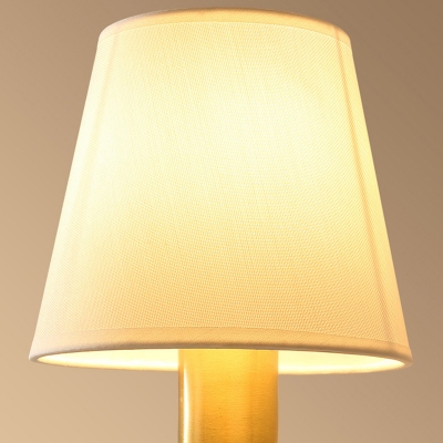 Bronze 1/2-Light Wall Light Fixture Traditional Fabric Cone Wall Lamp with Elongated Arm