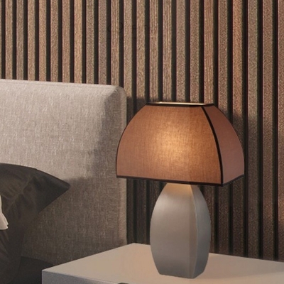 Mushroom Shaped Table Lamp Nordic Style Fabric 1 Head Black Night Stand Light for Bedroom