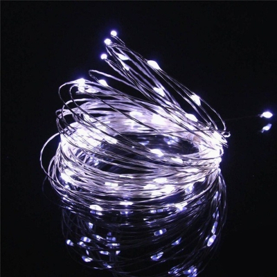 32.8/65.6ft PVC Copper Wire String Light Set Modern 100/200-Light Clear Solar LED Festive Lamp in Warm/Multicolored Light