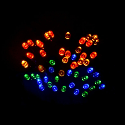 Black Firefly Solar LED String Light Modern 50 Bulbs Plastic Festive Lighting in Warm/White/Blue Light, 23ft