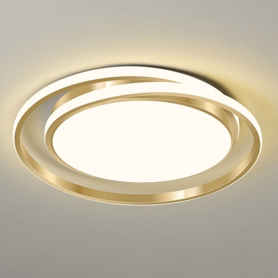 Cycle Small/Large Flush Mounted Light Minimalist Metal Black/Gold Finish LED Ceiling Mount Lamp for Bedroom