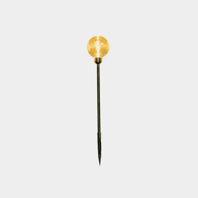Globe Wiring/Solar Powered Stake Light Artistic Stainless Steel Patio LED Landscape Lamp in Blue/Gold/Smoke Grey