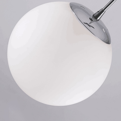 Hand-Blown White Glass Bubble Pendant Modern 8/10/12 Heads Silver Multi Light Ceiling Light