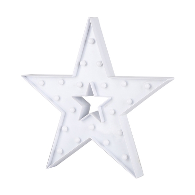 Kids Star Cutouts Night Lighting Plastic Childrens Bedroom LED Wall Night Light in Red/White