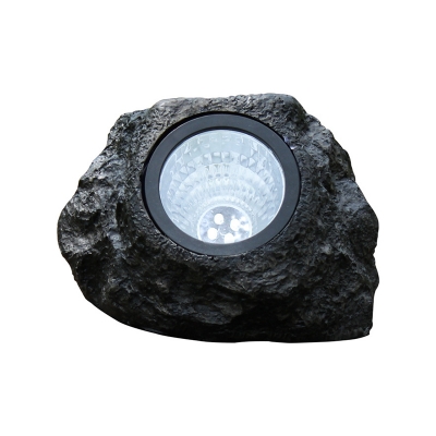 Plastic Stone Ground Spotlight Minimalist Black Solar Powered LED Pathway Lamp for Yard