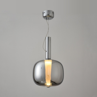 Slim Neck Bottle Pendant Lighting Post-Modern Chrome/Gold/Rose Gold Glass 1-Head Dining Table Suspension Light