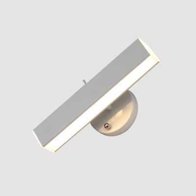 Small/Large Bar Shaped Rotating Wall Light Simple Acrylic LED Bedside Wall Sconce in Wood/White, Natural/3 Color Light