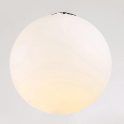 White Spiral Multi Pendant Light Contemporary 8/10-Light Cream Ball Glass Ceiling Hang Lamp