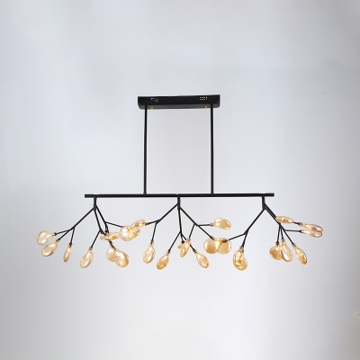 Firefly Island Pendant Light Post-Modern Metal 27/36 Lights Dining Room Ceiling Hang Lamp in Black/Gold
