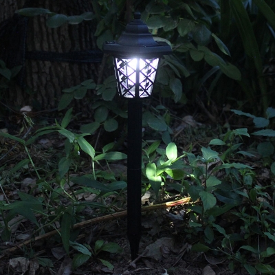 Hexagonal Solar Outdoor Mosquito Light Trap Plastic Modern LED Ground Lighting in Black, 1 Piece