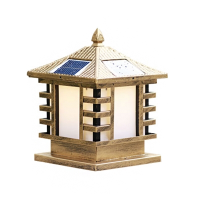 Metal Black/Bronze Solar Post Lantern Small/Medium/Large Vintage Style LED Exterior Lighting Fixture