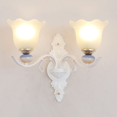 Modernist Scalloped Chandelier Opal Frosted Glass 8/10/15 Heads Living Room Wall Light Kit in White
