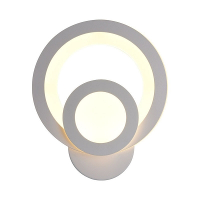 Oval/Round Acrylic Sconce Light Fixture Minimalistic White LED Wall Lamp in Warm/White/3 Color Light