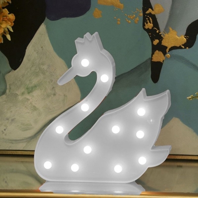 Plastic Crown/Angel/Swan Night Lighting Kids Style Yellow/Blue/White LED Nightstand Lamp for Birthday Party Decor