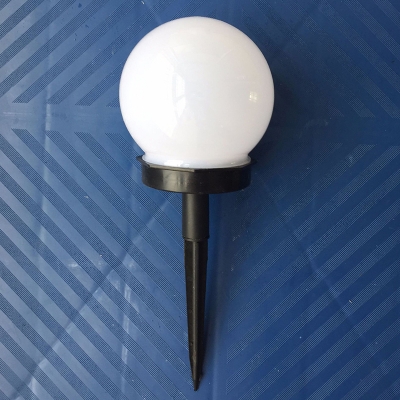 Sphere Solar Path Lamp Minimalist Plastic Backyard LED Stake Light in Black and White
