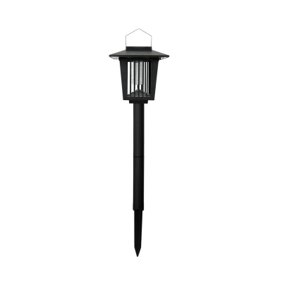 1 Piece Solar Lantern Path Light Retro Plastic Black UV LED Stake Lamp with Mosquito Trap Function