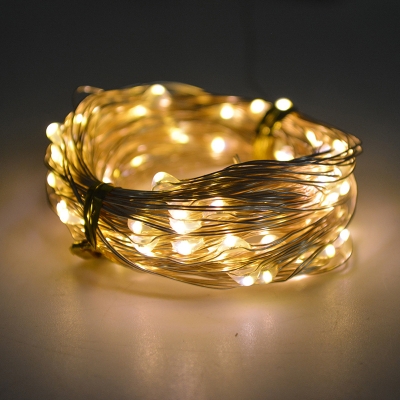 21.3ft Copper Wire Fairy Light String Decorative 100/200-Head Black Solar LED Christmas Lighting in Warm/White/Multi-Color Light