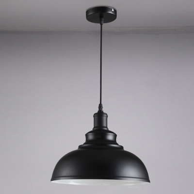 Black Bowl Pendant Ceiling Light Industrial Metal 1 Bulb Dining Room Small/Large Hanging Light Fixture