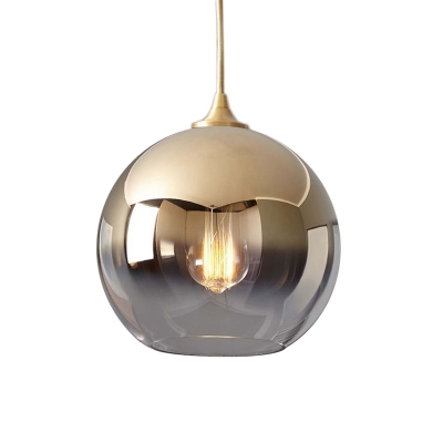 Fading Glass Sphere Pendant Light Novelty Postmodern 1-Light Silver/Gold/Bronze Ceiling Hang Lamp, Small/Medium/Large