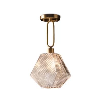 Wine Bottle Pendant Ceiling Light Modern Clear Textured Glass 1 Bulb Dining Room Hanging Lamp in Gold