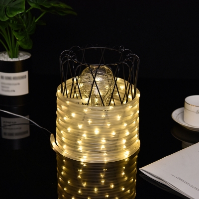Clear Flexible Tube Solar Festive Light Decorative 100-Bulb Plastic String Lamp in Warm/White/Multi-Color Light, 39.37ft