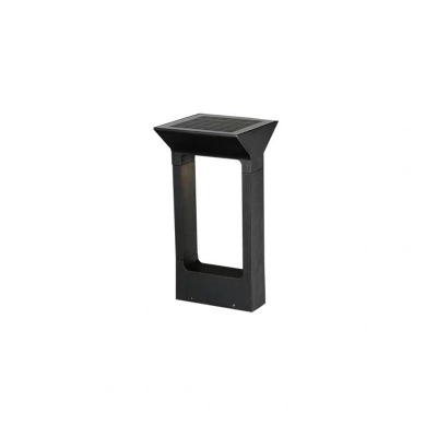 Cylinder/Rectangle LED Landscape Lamp Modern Style Plastic Patio Solar/Wiring Ground Light in Black