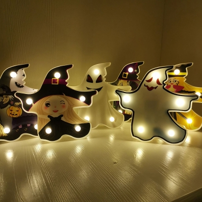 Painted Witch/Cinderella/Queen Night Lamp Kids Plastic Black LED Wall Night Light for Party Decoration