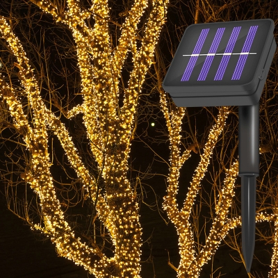 Plastic Firefly Solar String Lamp Art Deco 20/50/300 Lights Black LED Festive Lamp for Garden Decor, 39.37/72.2/104.9ft