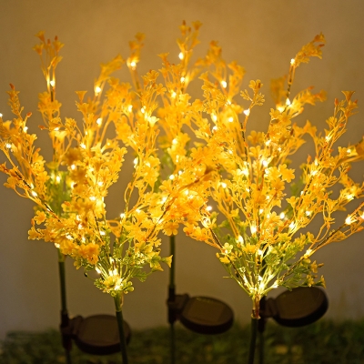 Yellow Rape Flower Solar Pathway Light Decorative LED Plastic Stake Light Set, 1 Piece