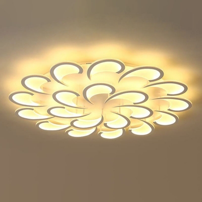 Blossom Living Room Flush Mount Ceiling Light Acrylic 5/12/20 Heads Modern LED Semi Flush Light in Warm/White Light