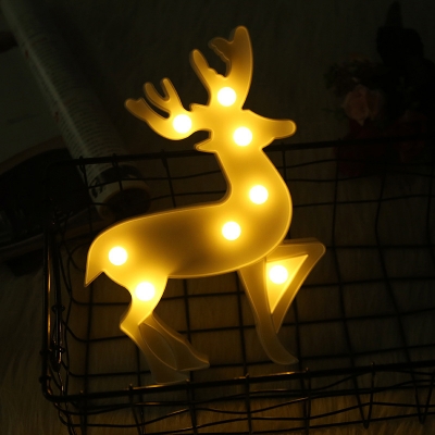 Christmas Deer Bedroom Wall Night Lamp Plastic Nordic LED Night Lighting in White