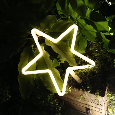 Plastic Star Mini Night Light Cartoon White Integrated LED Wall Night Lamp for Decoration