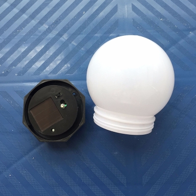 Sphere Solar Path Lamp Minimalist Plastic Backyard LED Stake Light in Black and White