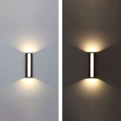 Trapezoid LED Wall Washer Sconce Modern Metal Black Up Down Light in Warm/White Light, Small/Medium/Large