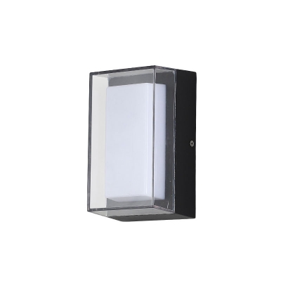 Aluminum Box Flush Mount Wall Light Simplicity LED Black Wall Mounted Lamp for Outdoor
