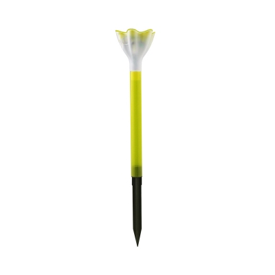 Cartoon Flower Stake Light Plastic Courtyard Solar Powered Ground Lamp in Red/Yellow/Blue, 1 Piece