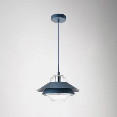 Creative Macaron 3-Shade Pendant Lamp Metal 1 Bulb Kitchen Bar Hanging Light in Grey/Pink/Blue