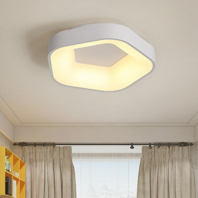 Flower Shaped Ceiling Flush Light Nordic Acrylic Grey/White LED Flush-Mount Light Fixture in Warm/White/3 Color Light